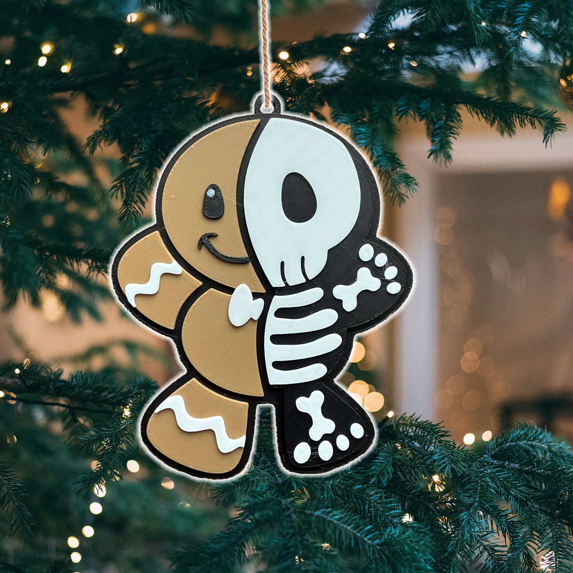 Gingerbread Man Skeleton Christmas Ornament