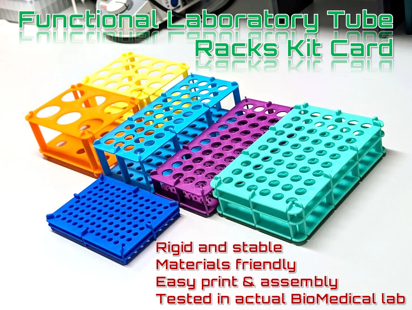 Functional Laboratory Tube Rack Kit Card