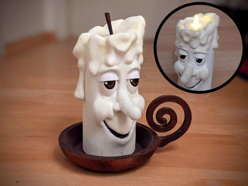 Funny Cartoon Christmas Candle ( no 1 of 4) (With LED Support)