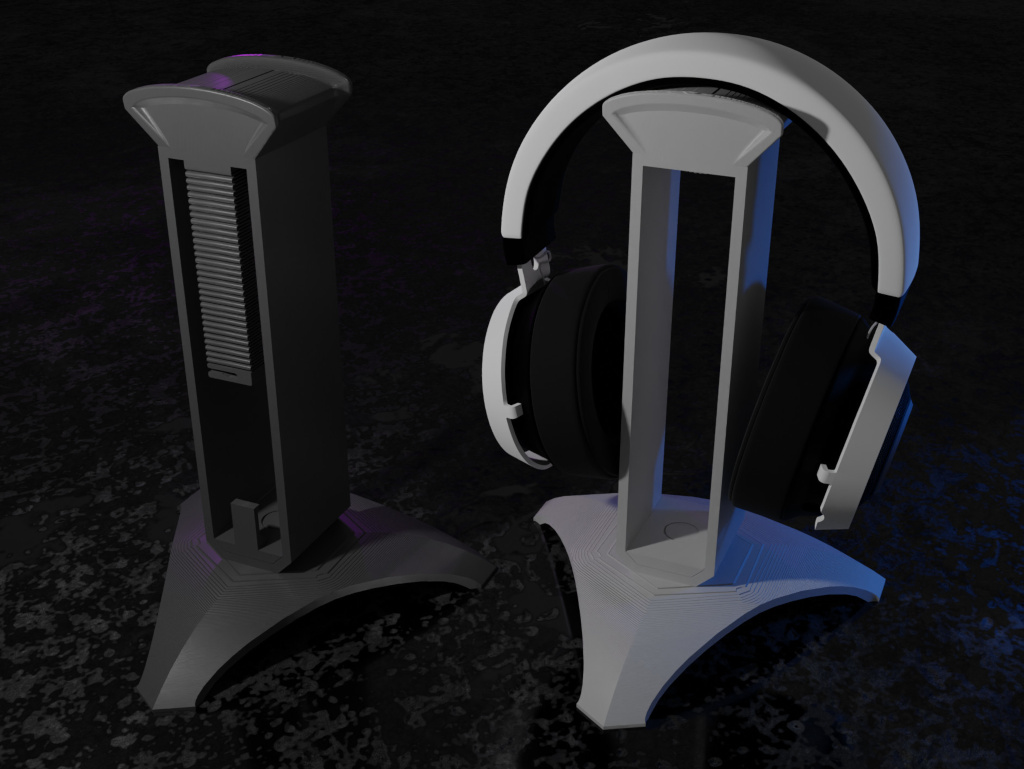 Headphone stand with optional mouse bungee