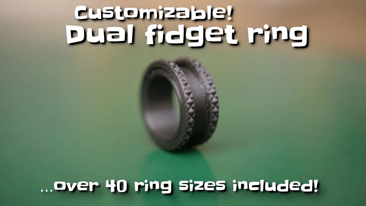 Print-in-place dual fidget ring
