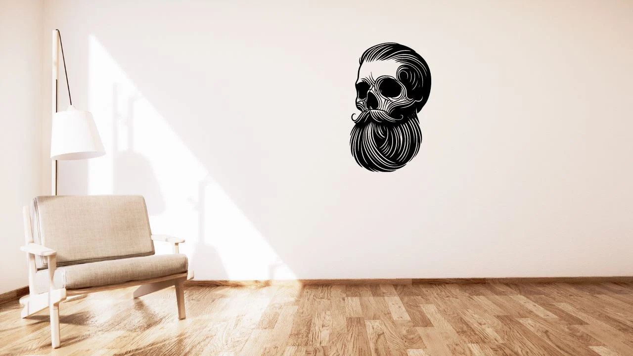 Bearded skull / Fousatá lebka wall or table decoration