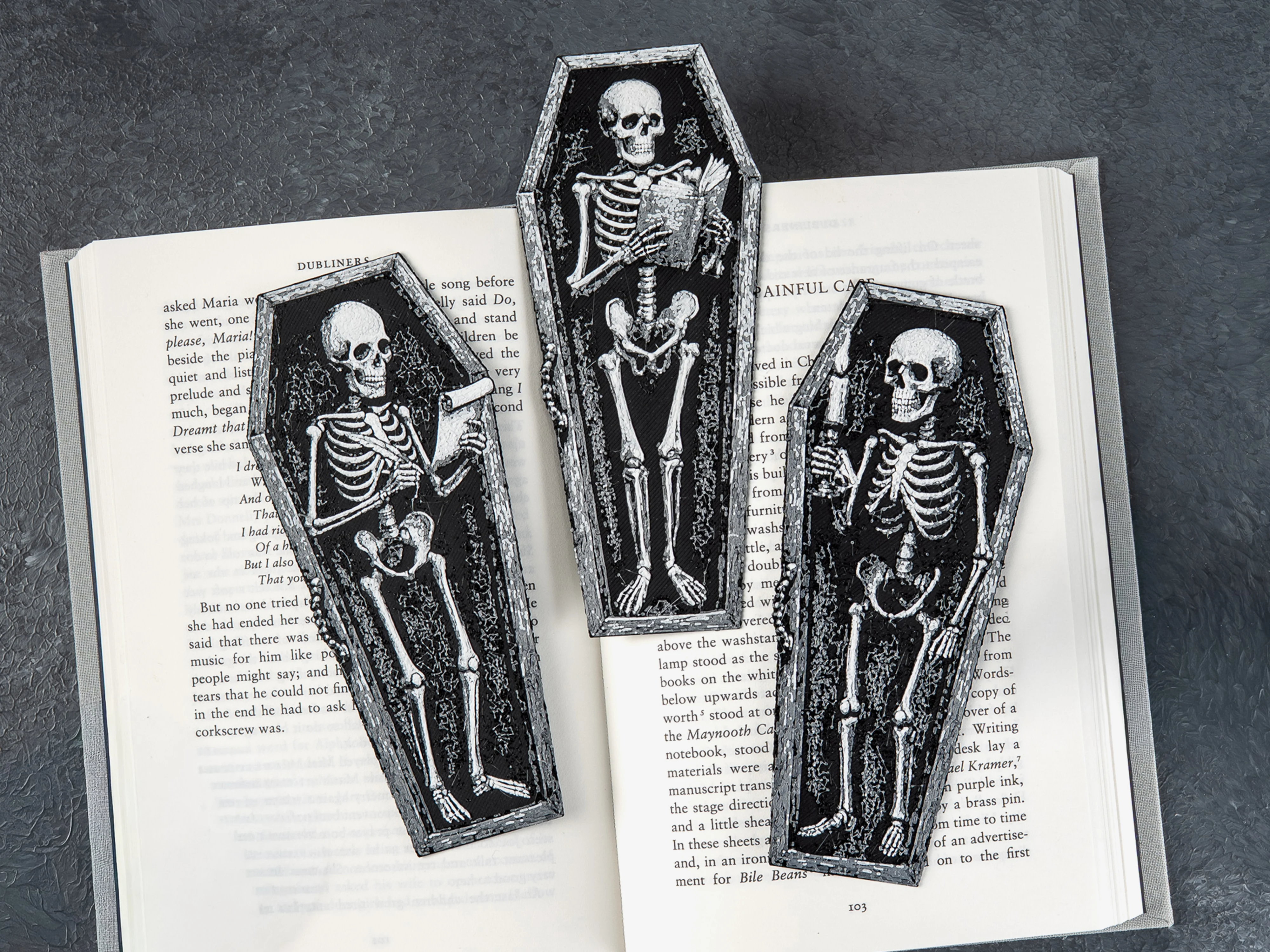 Skeleton Coffin Bookmarks