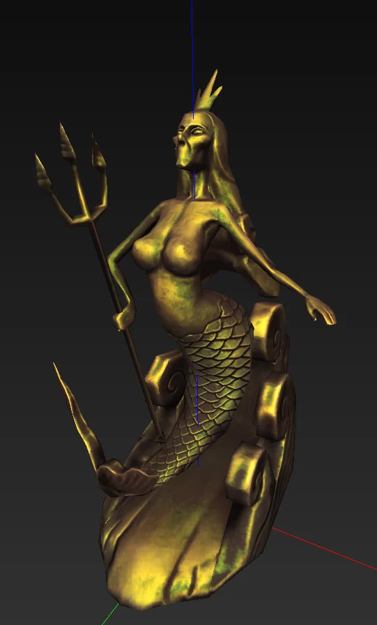 Mermaid Sculpture with Trident