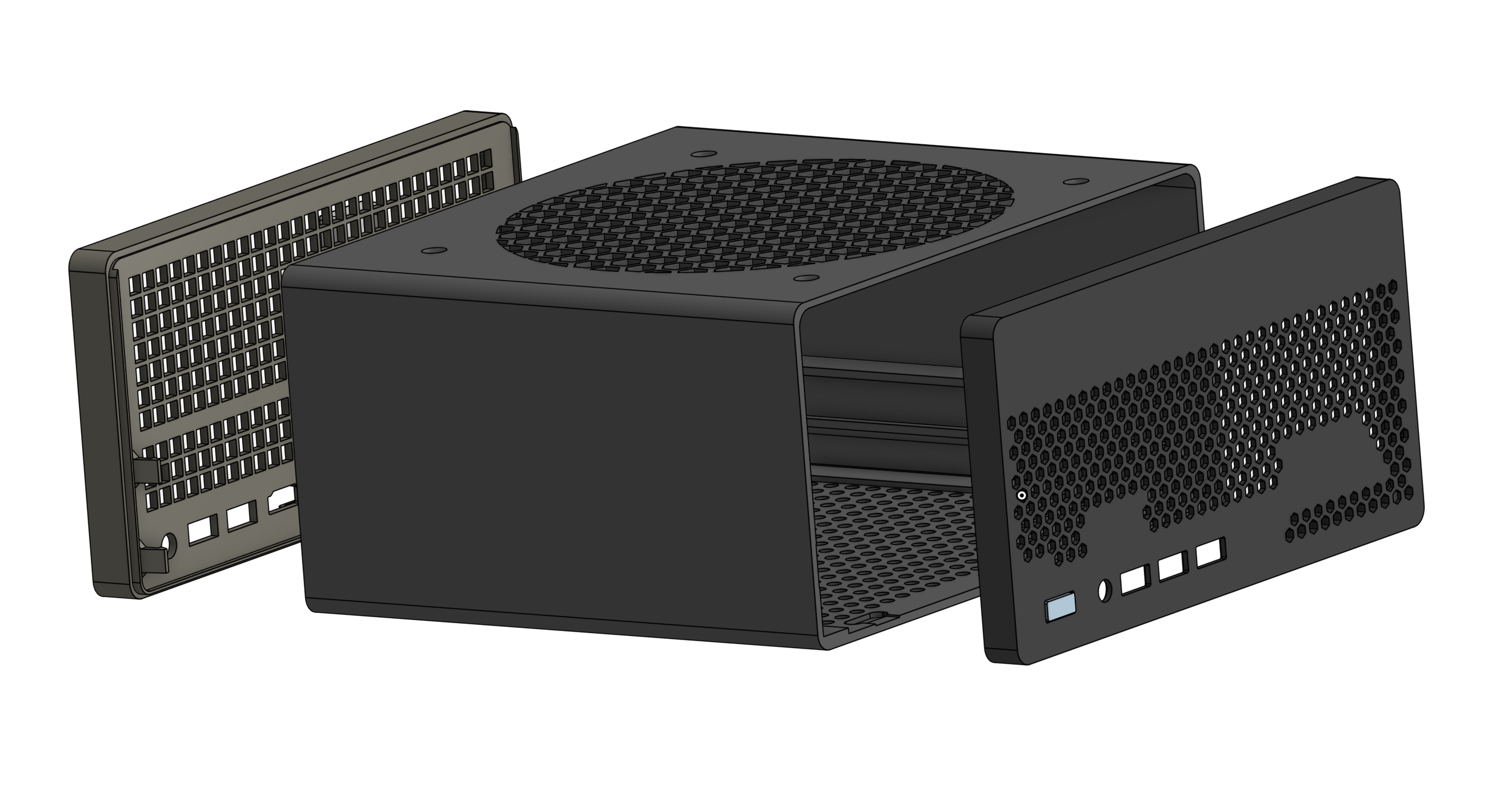Minisforum MS-01 LowProfile Double slot case with 140 mm Fan