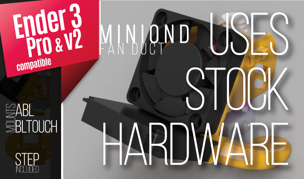 MinionD Ender 3 Dual duct | 12gr | stock hardware