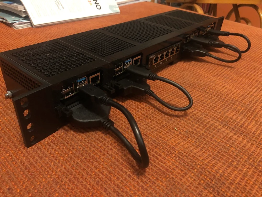 raspberry pi case & switch case  para rack 19"