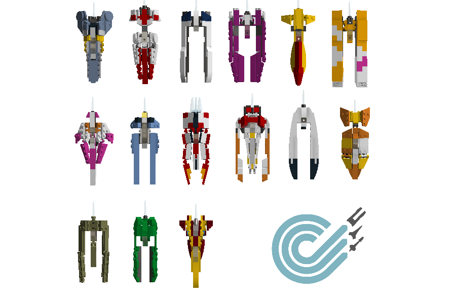 Miniature Lego Wipeout FX350 Ships