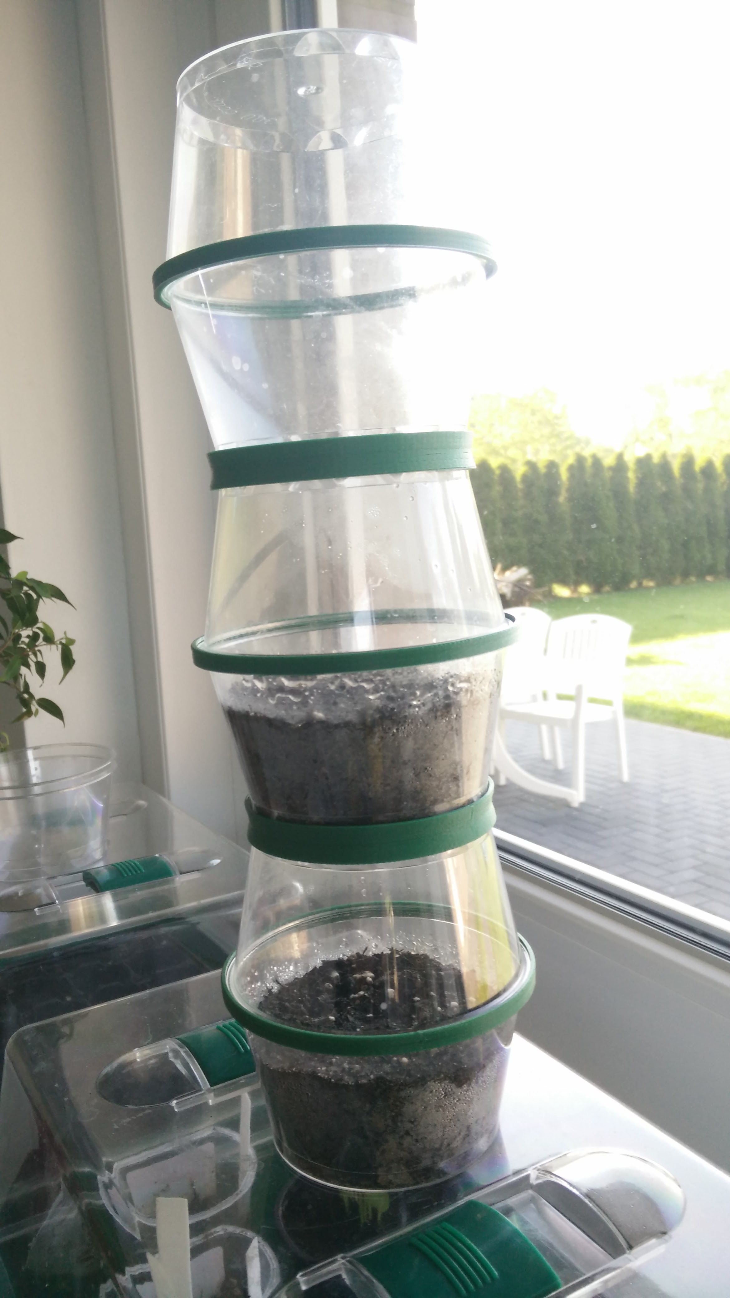 Ice Cream Cup Upcycling to mini stackable window greenhouse