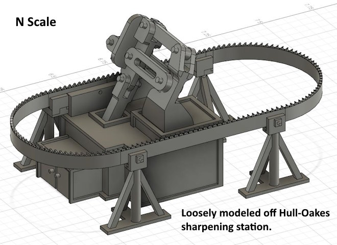 N Scale Sawmill Bandsaw Blade Sharpening Station...