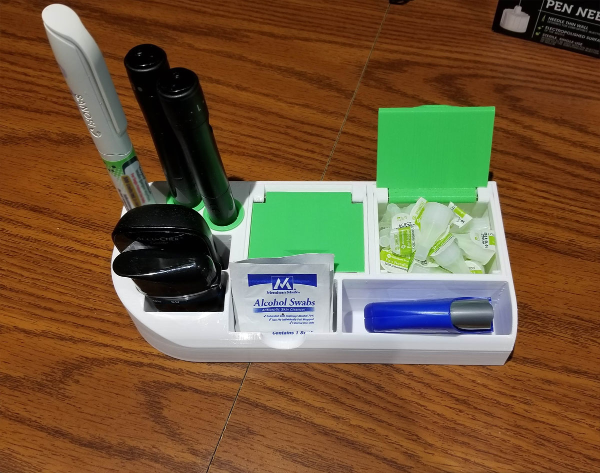 Diabetes Testing Supply Organizer (with STEP file)