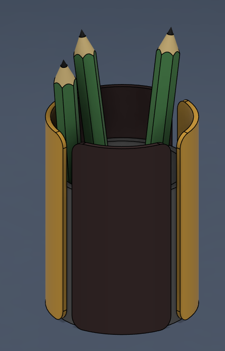 Modern Slatted Pen Holder / Modular Pencil Cup