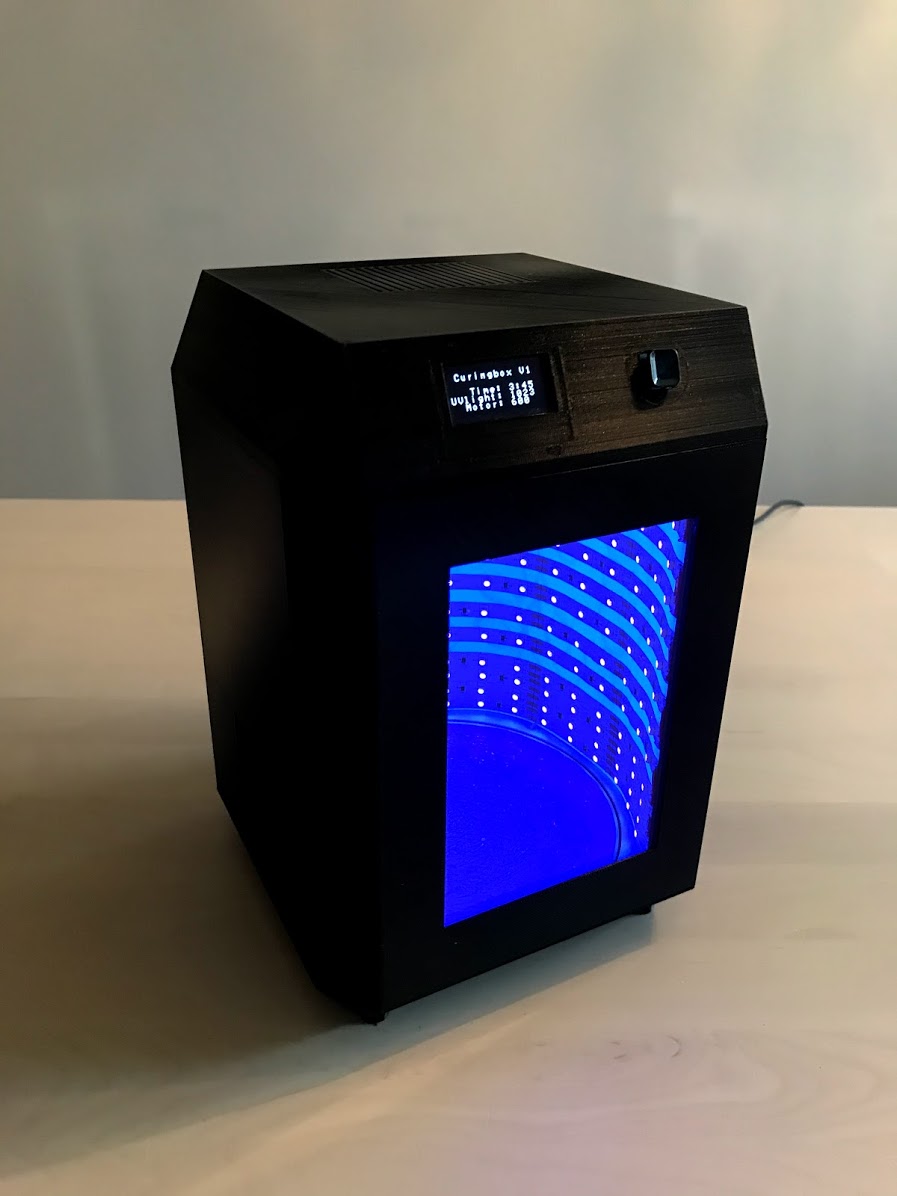 Photon-inspired resin print curing chamber