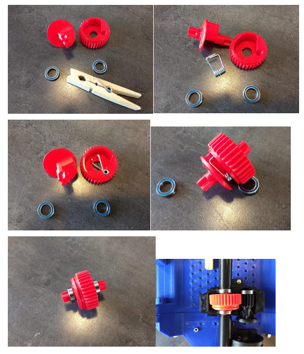 Torque Damper re-mix to use common clothes-pin spring
