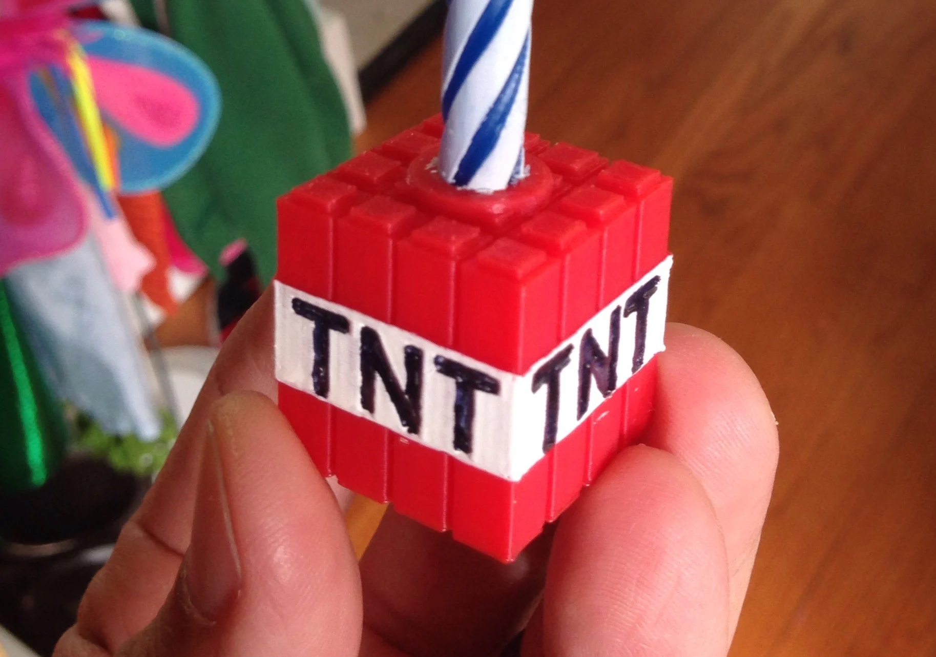 Minecraft TNT Birthday Candle Holder