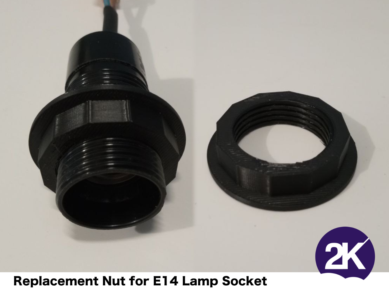 Replacement Nut for E14 Lamp Socket, easy to print