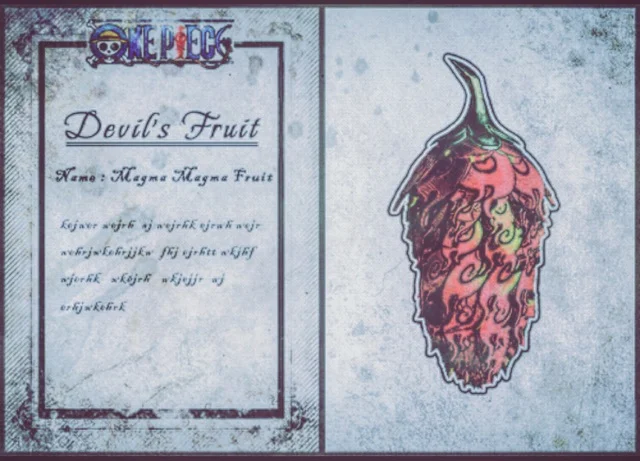 Onepiece : Devil's Fruit : Akainu Magma magma(concept model)