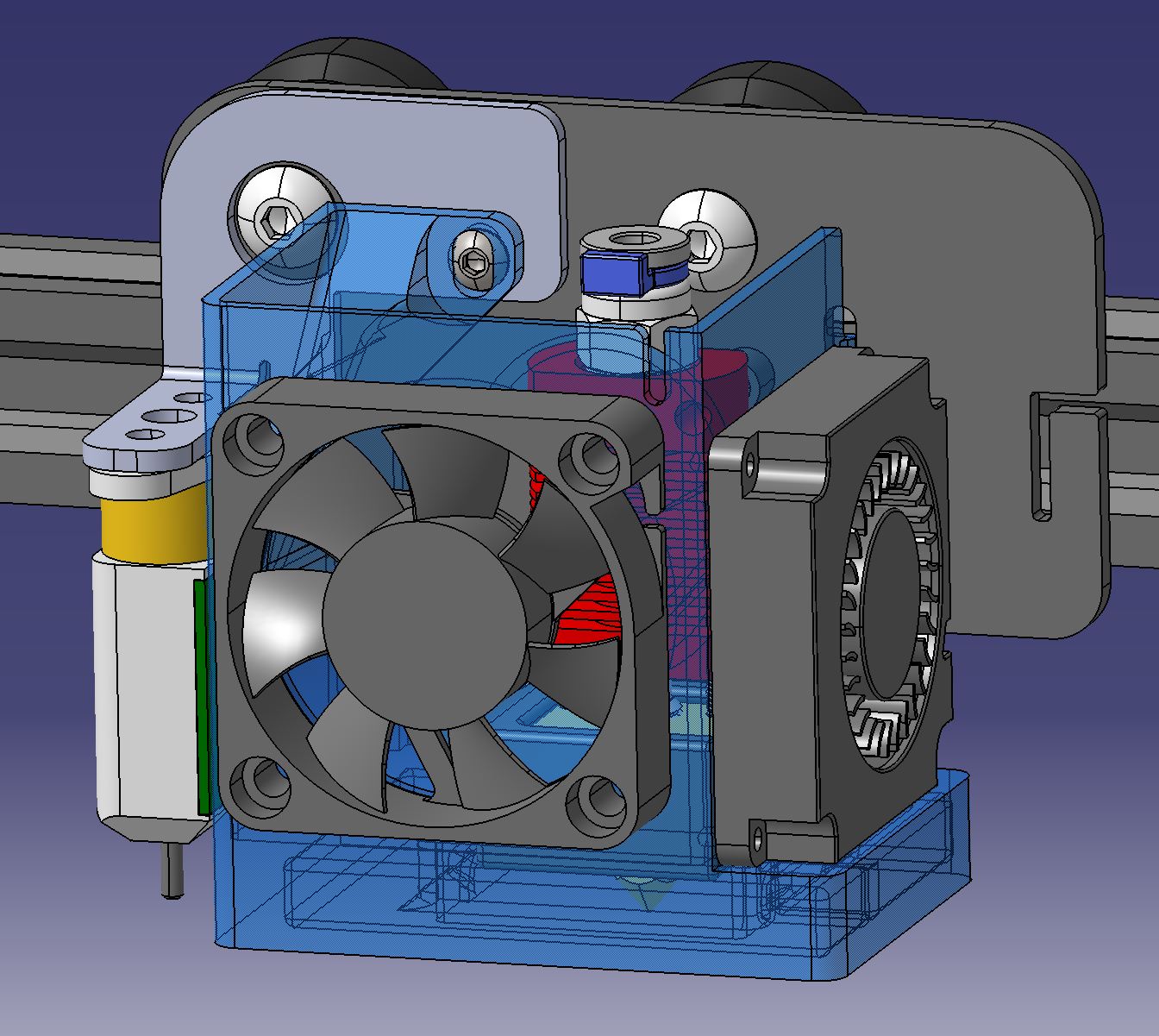 Ender 5/5+ Part Cooling + Hotend Fan Duct Shroud - Uses Stock Parts