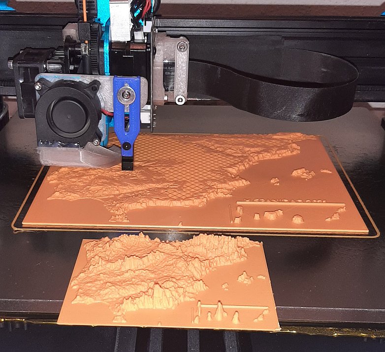 Peninsula Iberica, españa y portugal hacer 3D