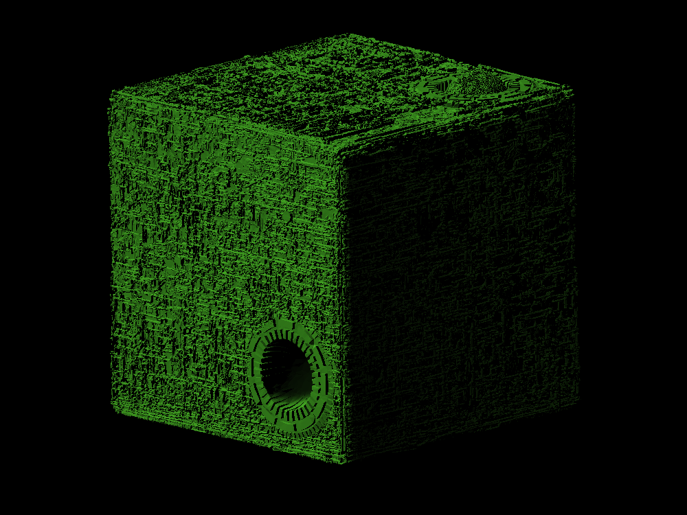 Borg cube scaled one in forty thousand