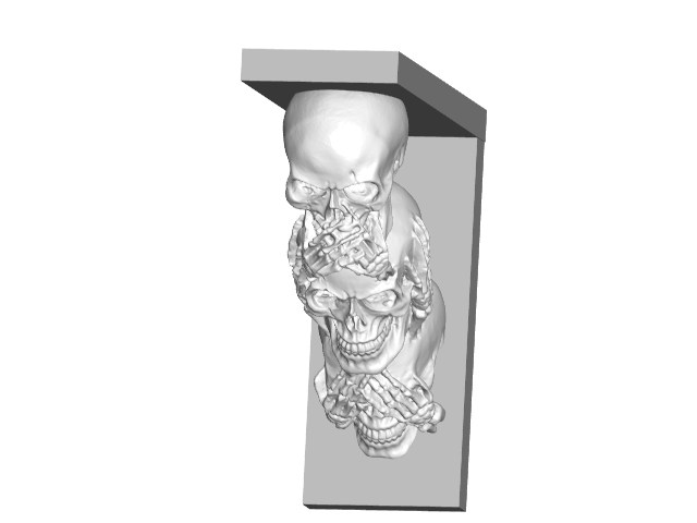 3 Wise Skulls Shelf Brackets (Nuclear Tape Mount)