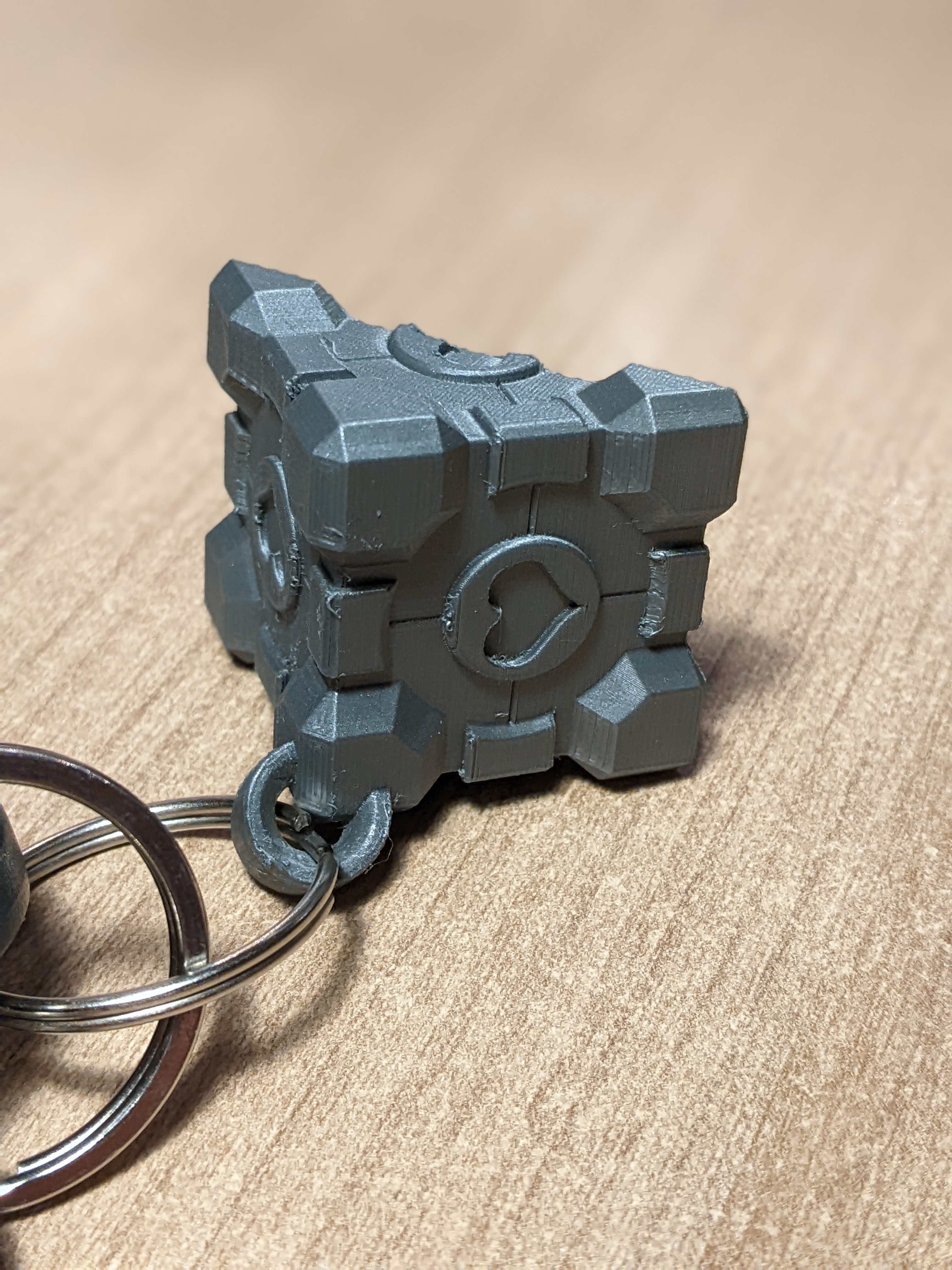 Matching keychains Companion Cube Portal