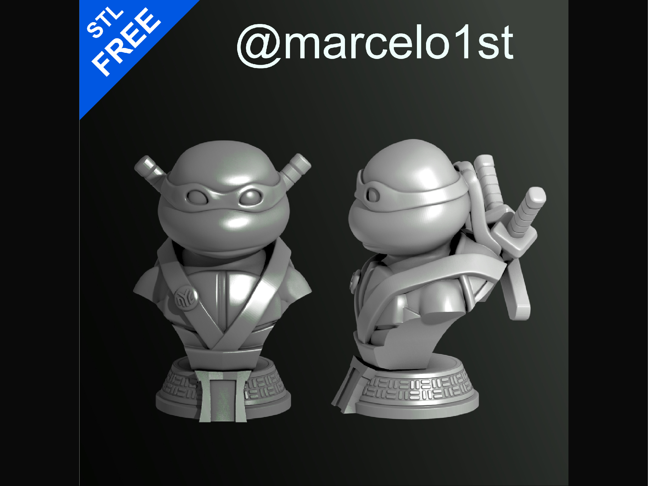 Turtle Warrior with Sword - Bust