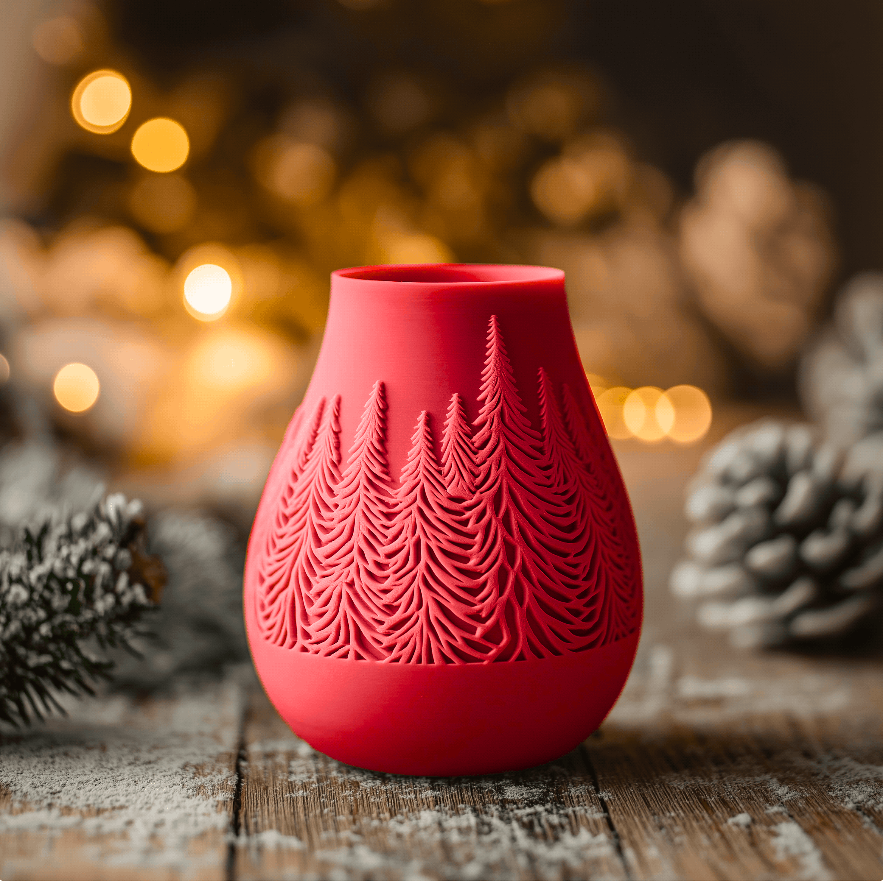 Snowlit Vase for Christmas Decor