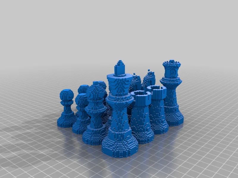 Pixelated chess set