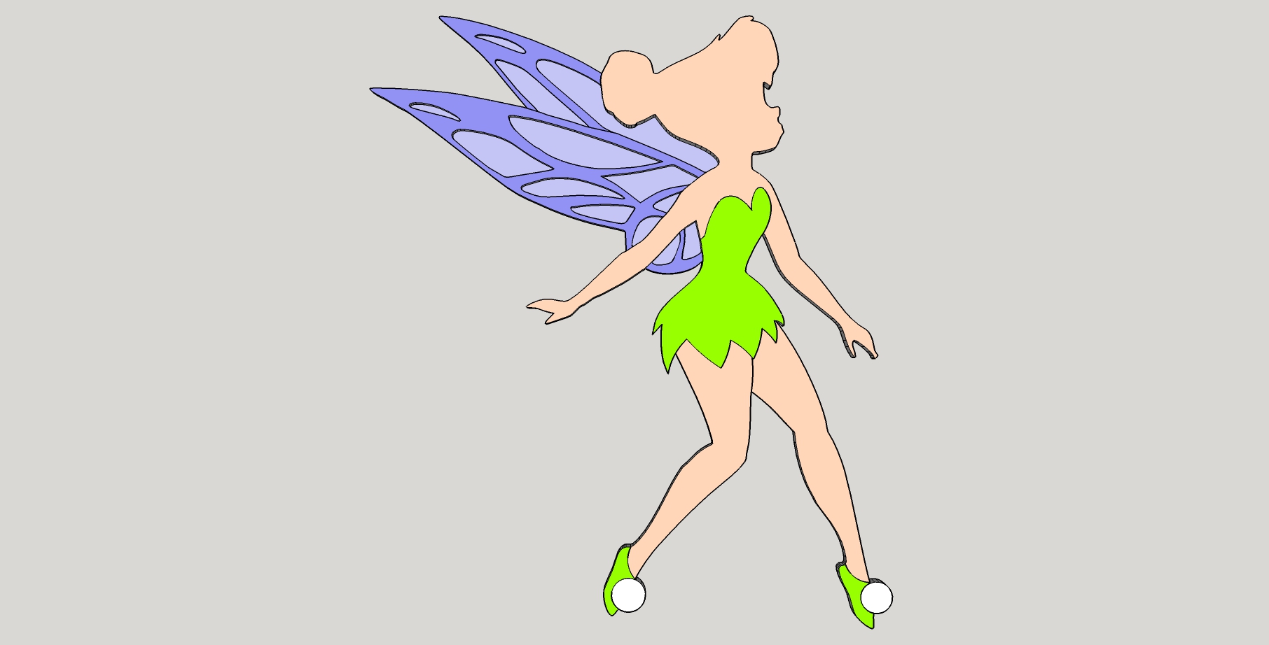 Tinkerbell silhouette thin wings