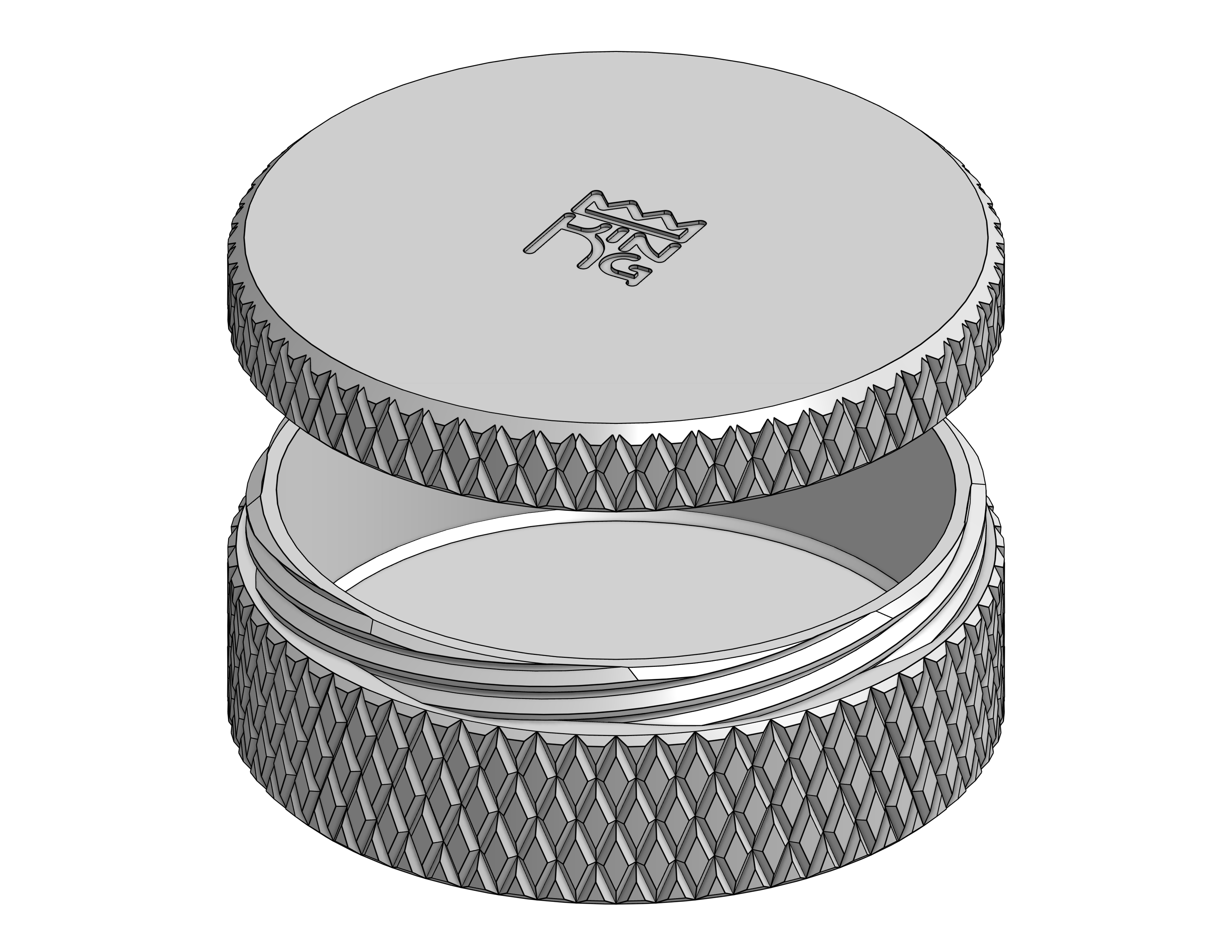 Knurled Twist-On Lid Container with &amp; w/o Dividers