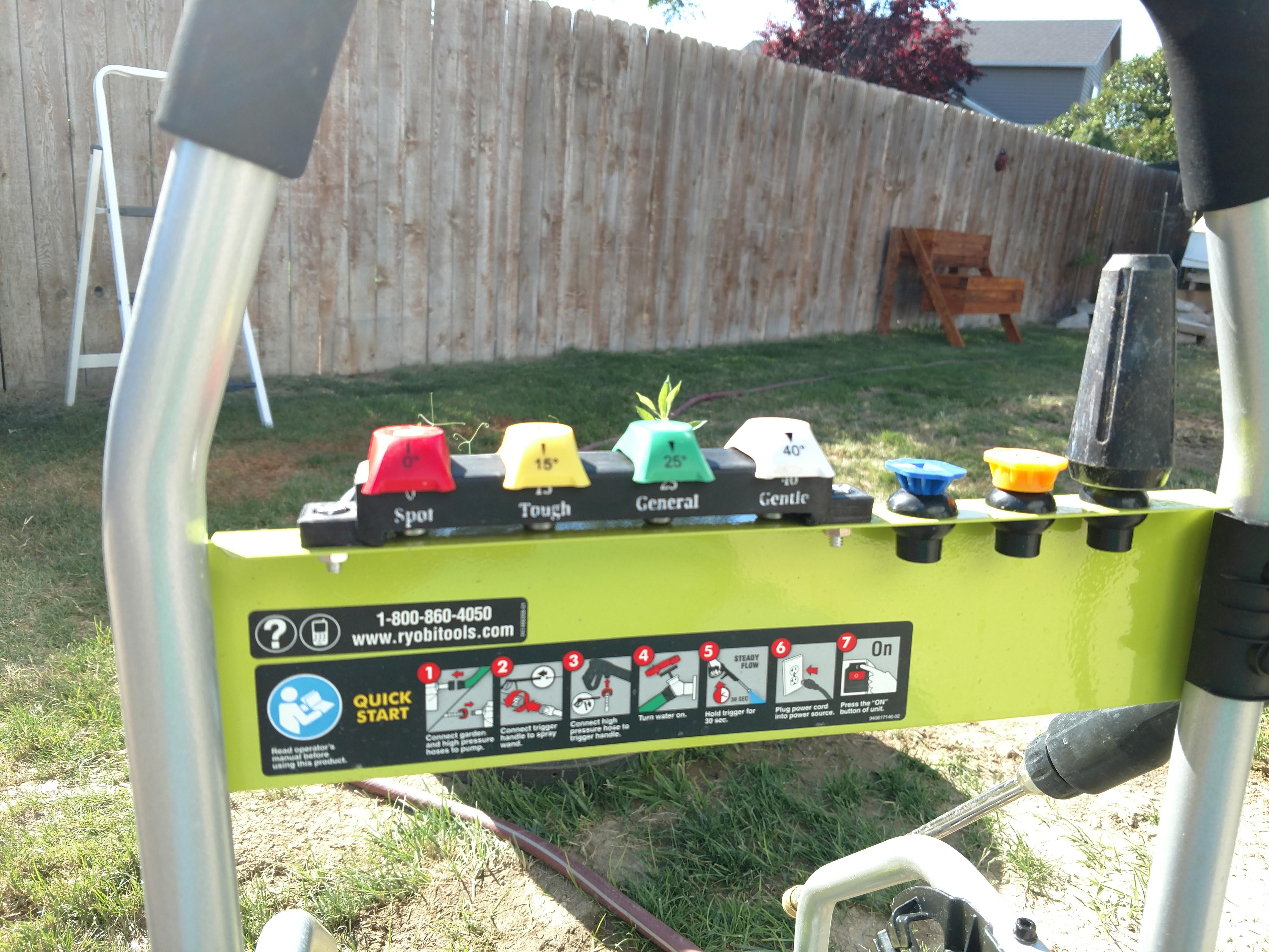 Pressure washer nozzle tip holder