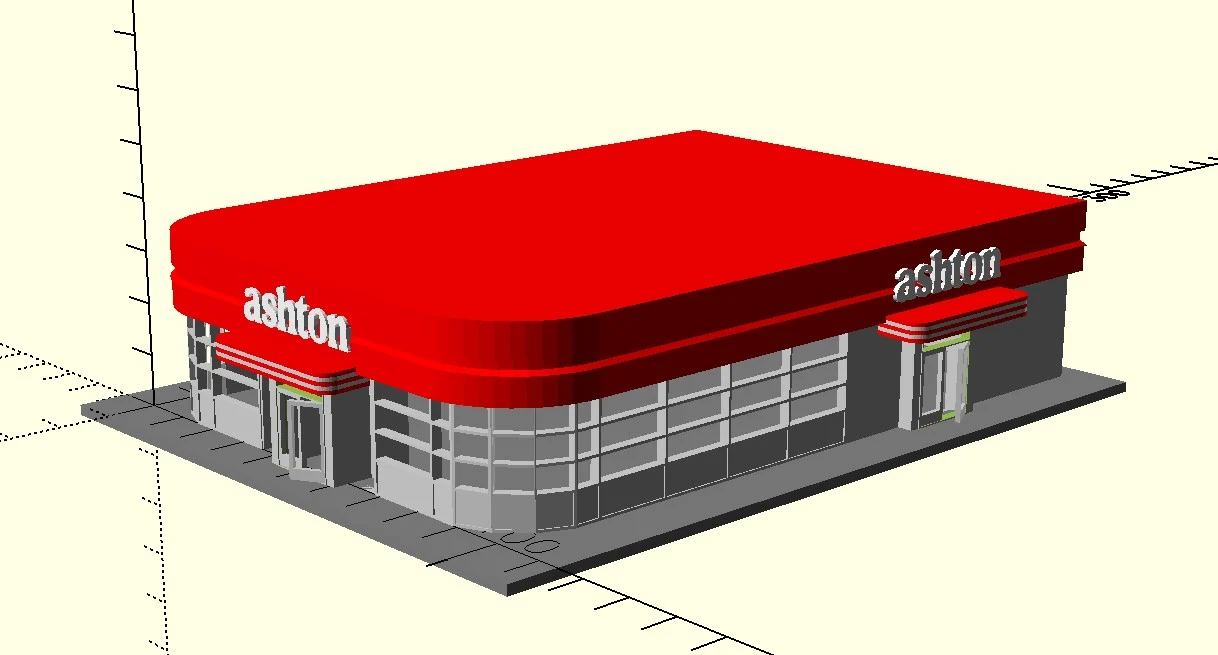 n scale - vintage and forgotten - fast food restaurant - Ashton