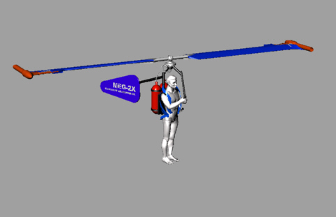 Gulhareff MEG-2X Backpack Helicopter