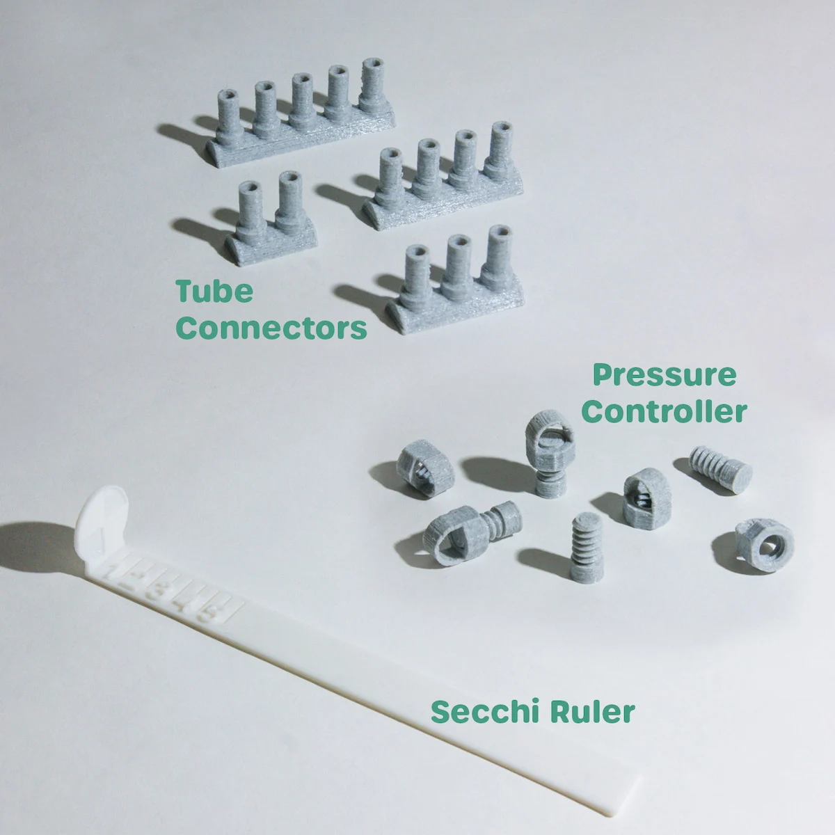 Spirulina Cultivation Tools - Tube Connector + Secchi Ruler