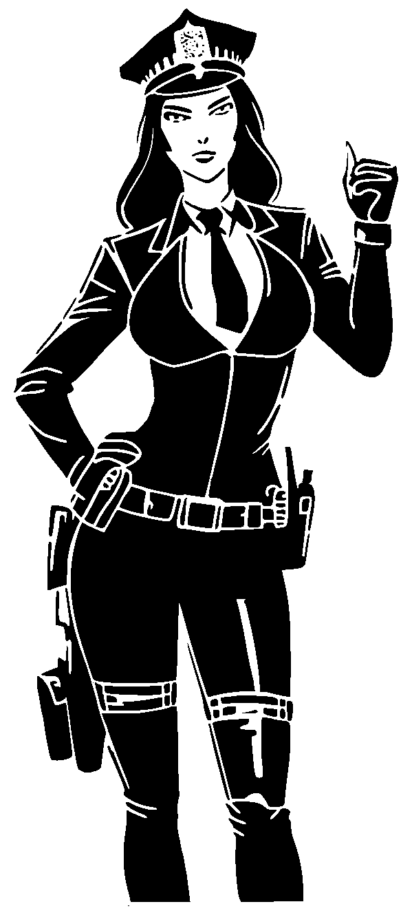 Police Woman stencil 1