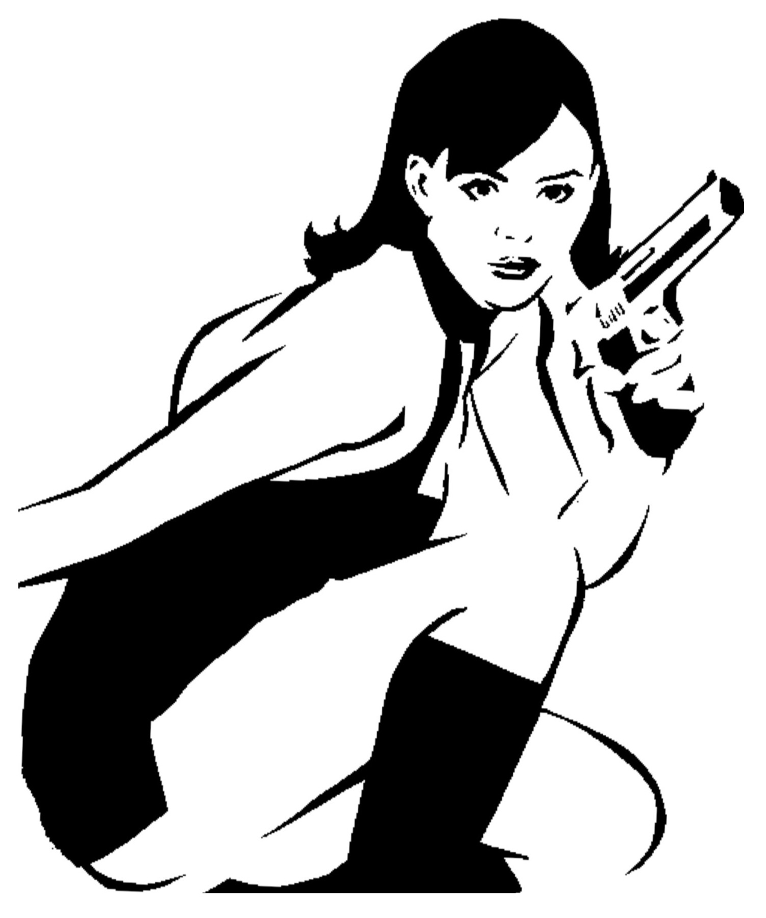 Gun Girl stencil 8