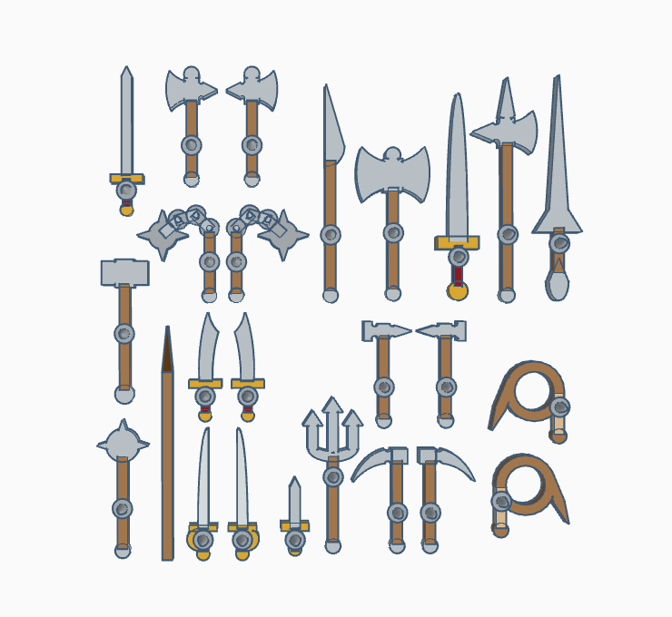 Flatminis Continued - Martial Melee Weapons