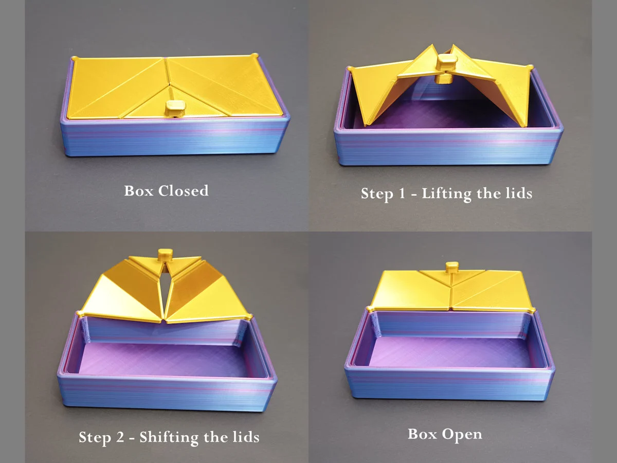 Luxurious Storage Box with Origami Folding Lid(s)