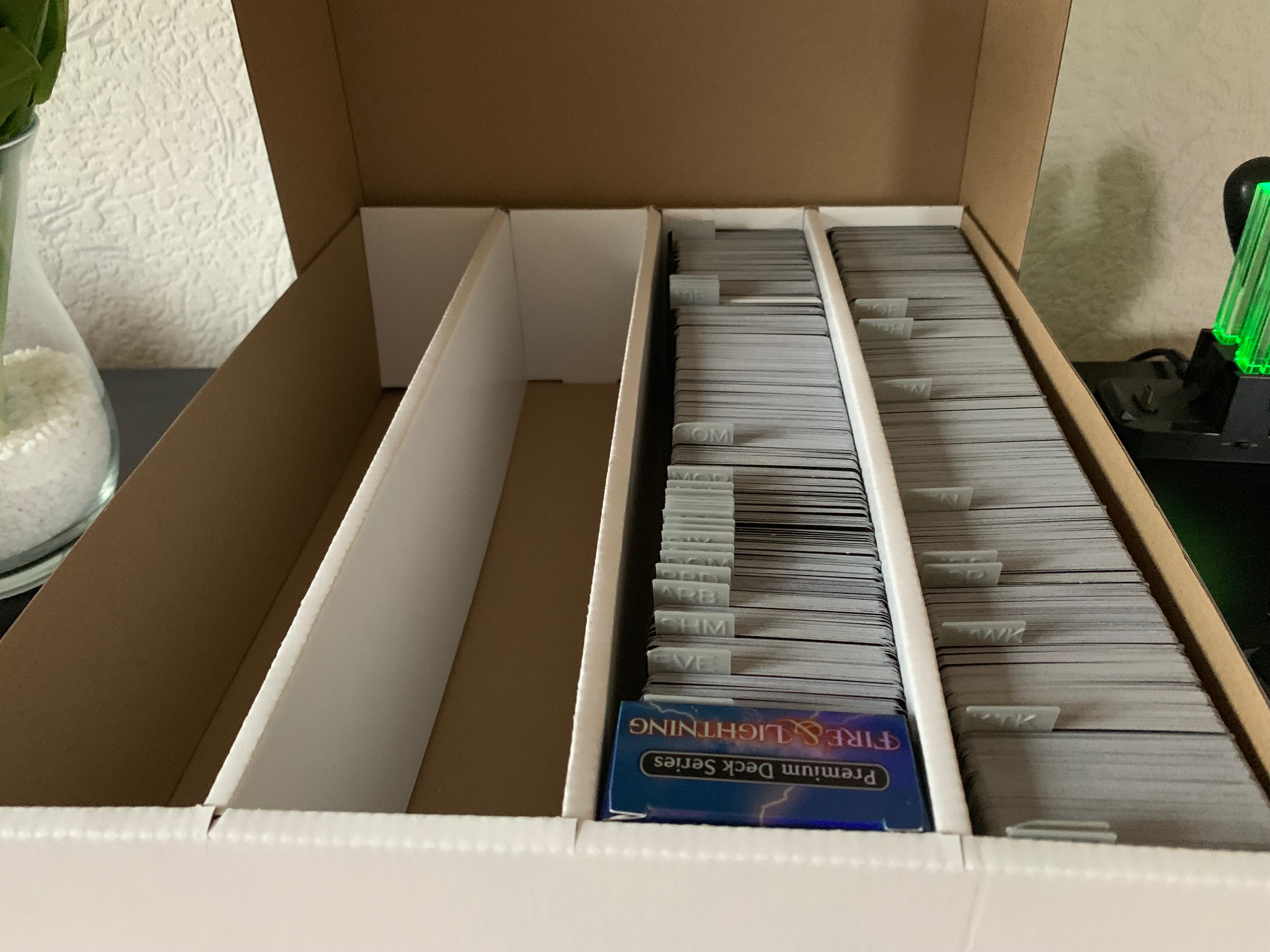 MTG card collection divider with text tab