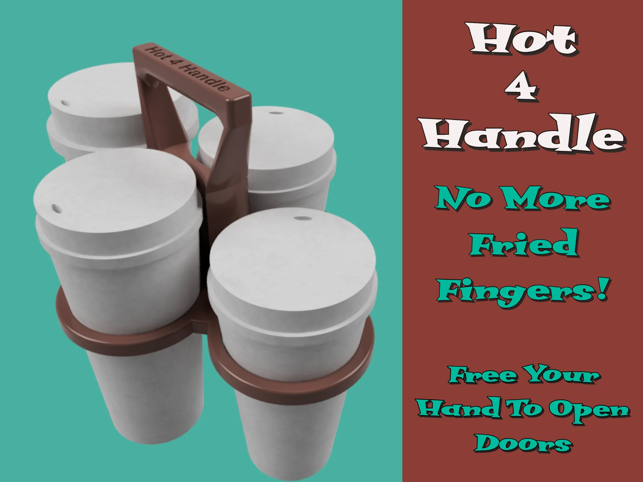 Hot 4 Handle Coffee Tote Carrier