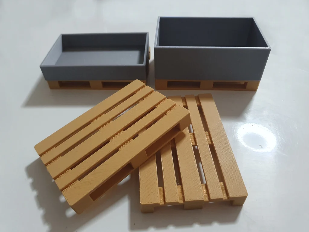Container Box High, for Euro Pallet EPAL, V1, 120x80x40mm, 1:10 Correct Size
