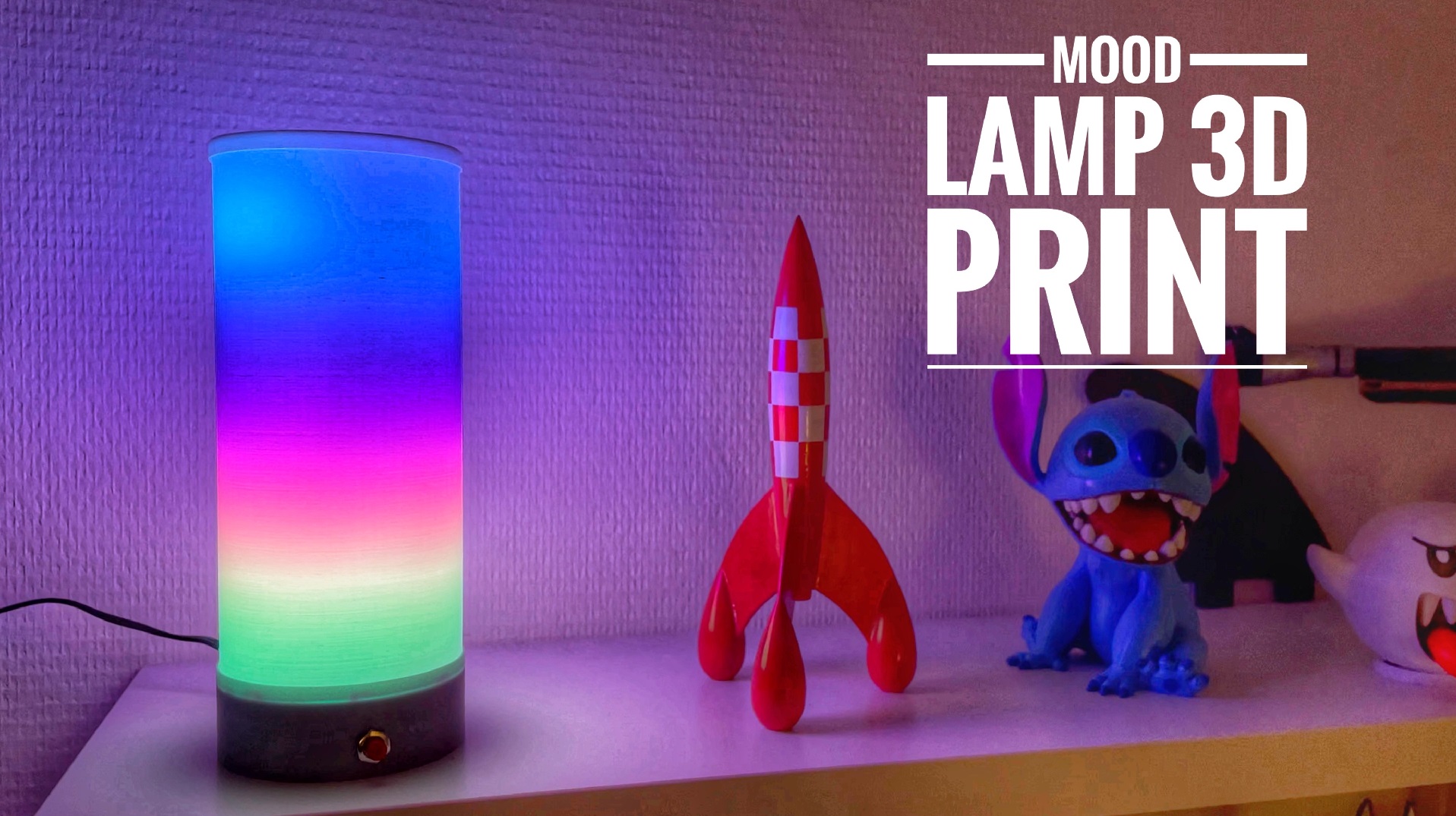 Mood lamp with push button to change colors