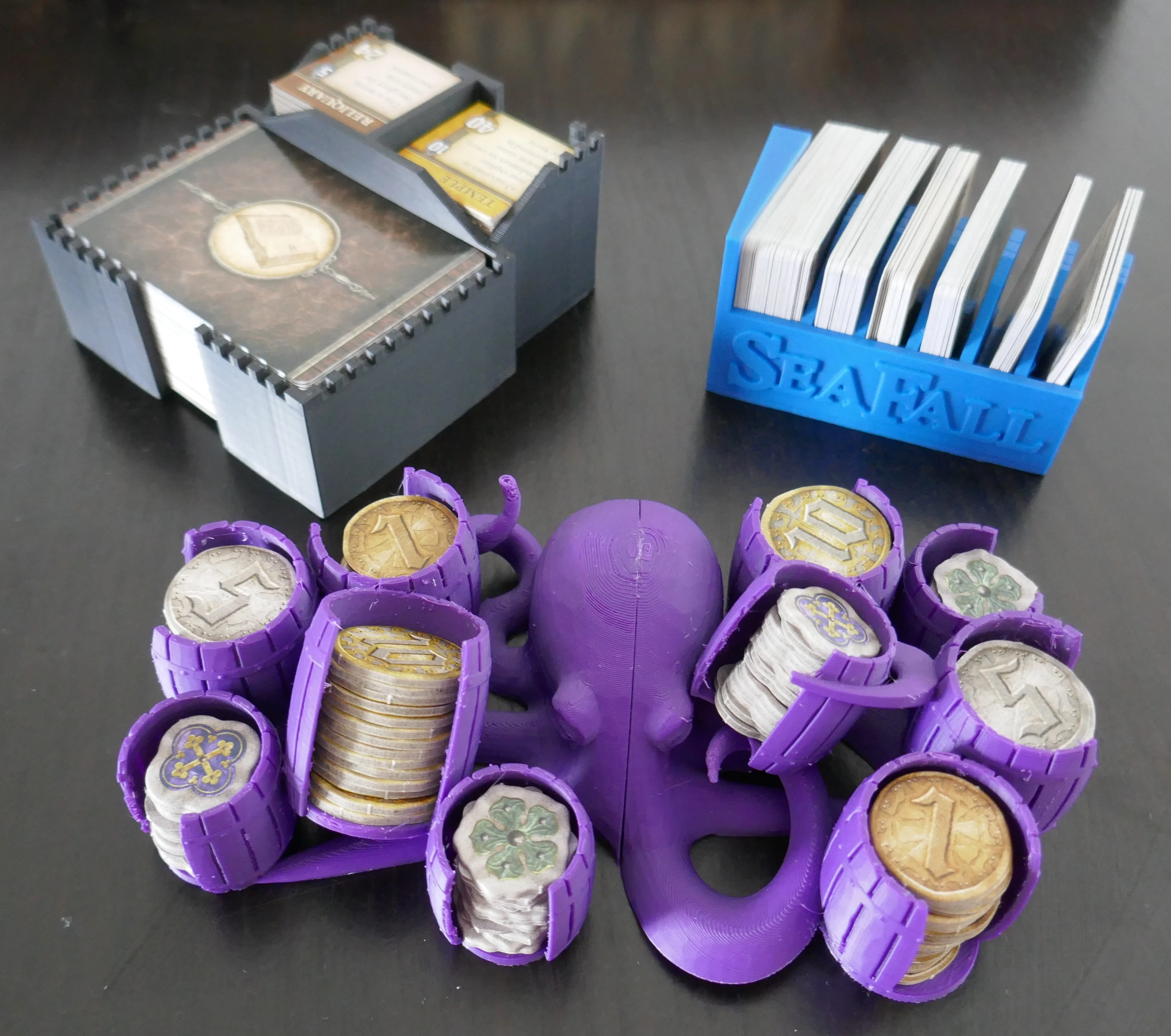 Seafall boardgame token and card holders