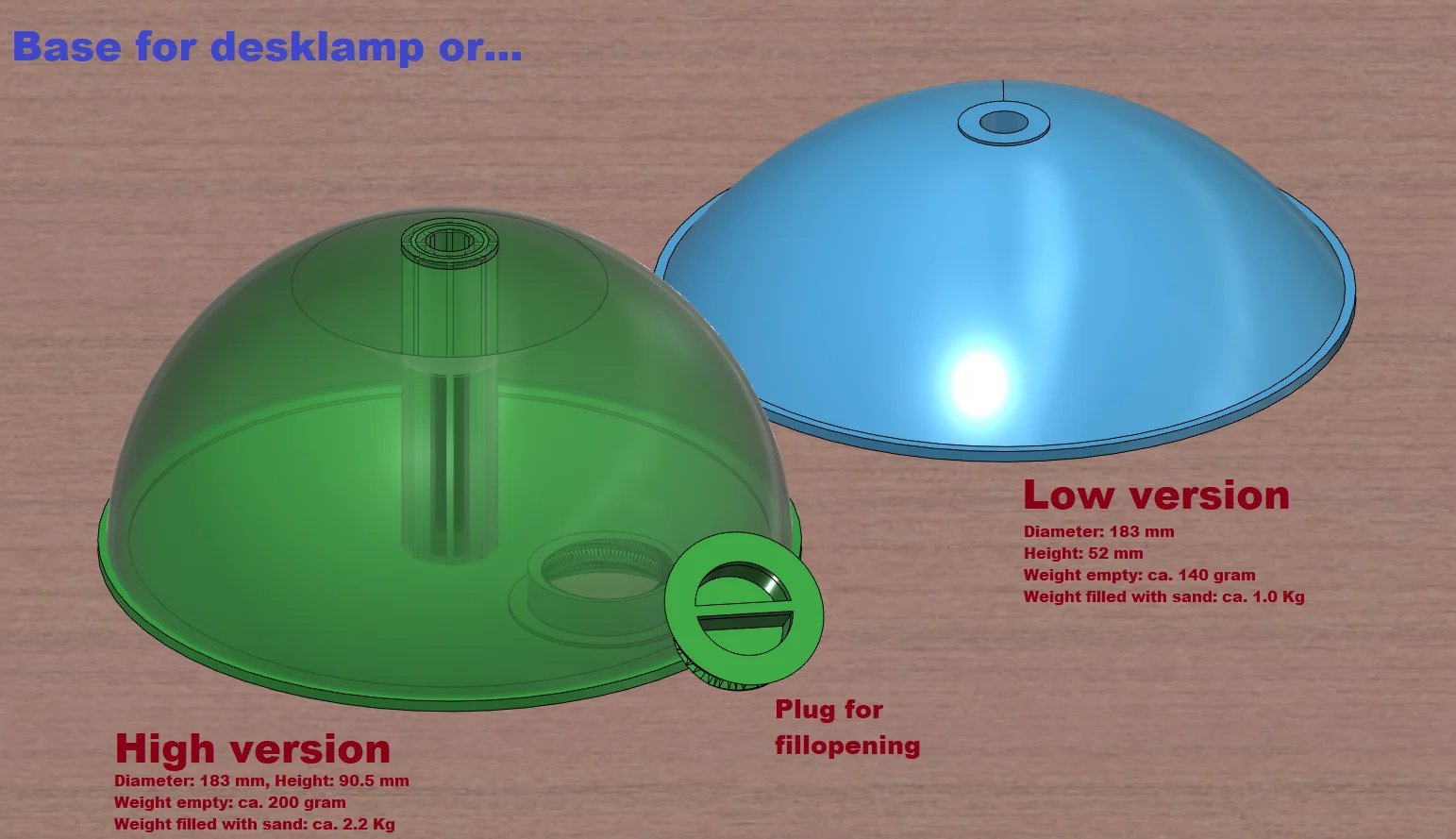 Base for desklamp, magnifying glass, flagpole or...