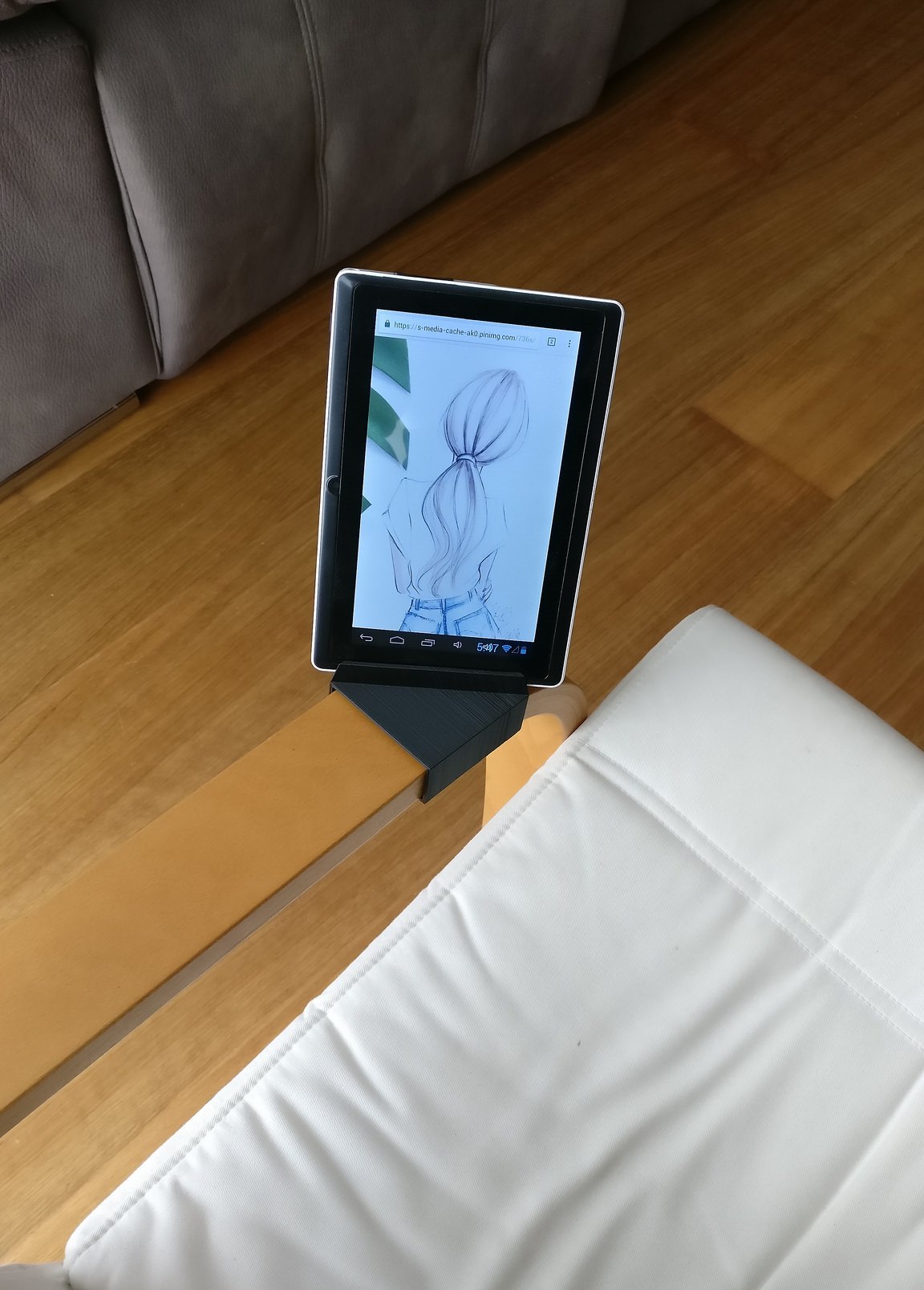 Ikea Poang armrest phone tablet stand