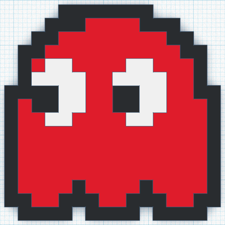 Pacman Ghost Pixelart (Splitted Colors)