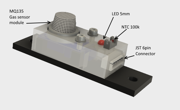 Smoke and overtemperature sensor for 2020 extrusion