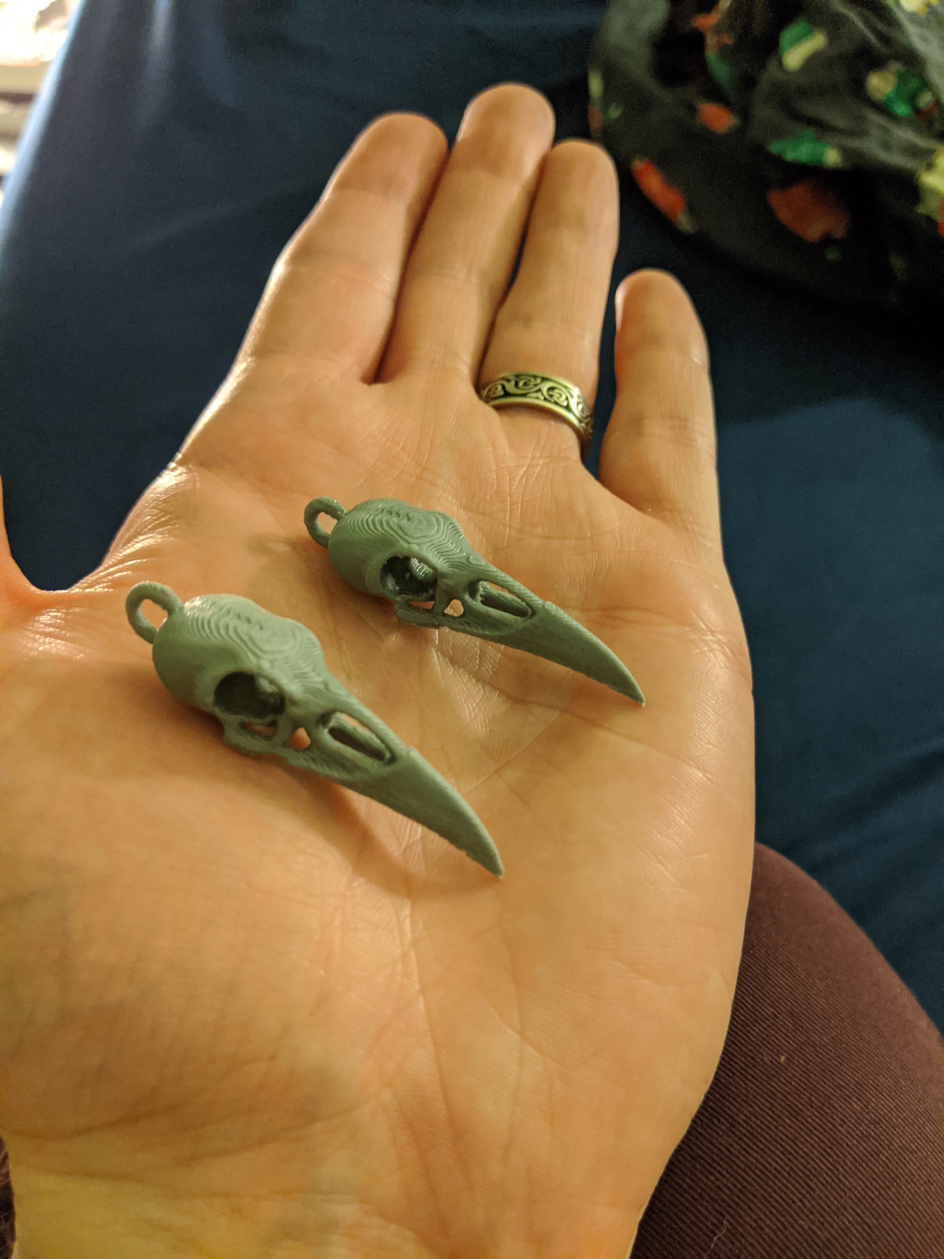 Raven Skull Earring