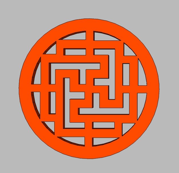 Drink Coaster (Buddhist "Manja" symbol)